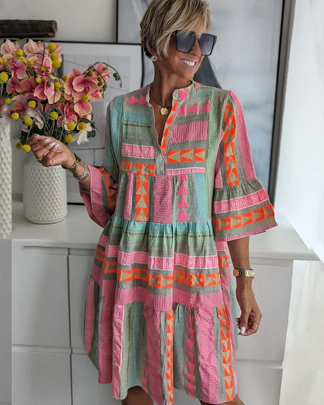 Wayne™ - Artisan Leinen-Baumwoll-Wochenendkleid