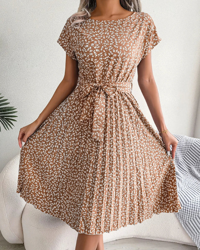Sommerliches Chiffonkleid mit Blumenmuster