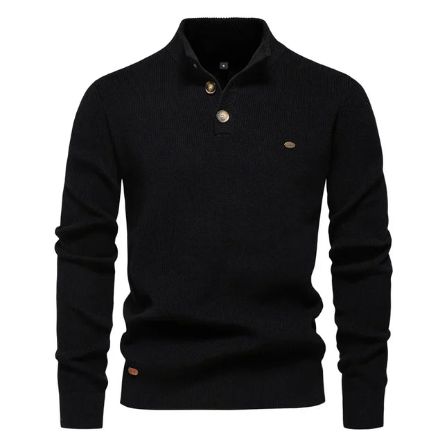 Konrad | Stilvoller Herrenpullover mit Knopfdesign