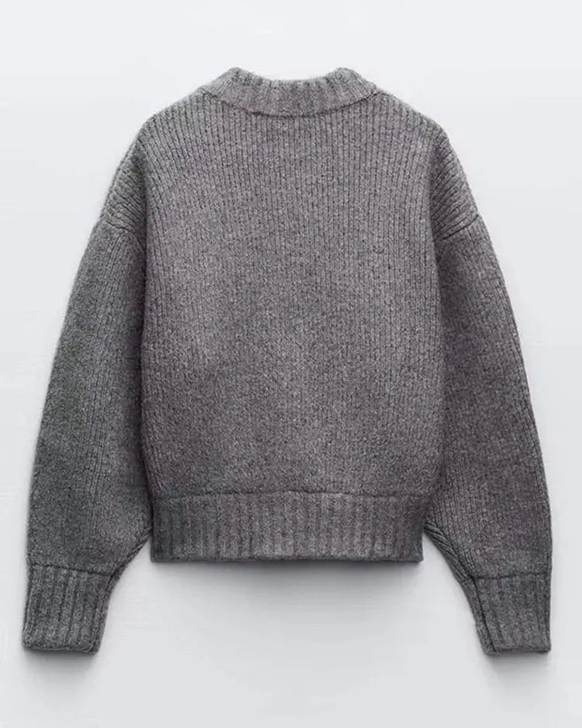 Mia | Strickjacke mit Langarm und Reißverschluss