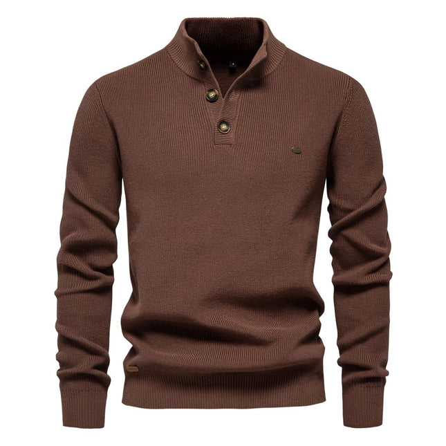 Konrad | Stilvoller Herrenpullover mit Knopfdesign