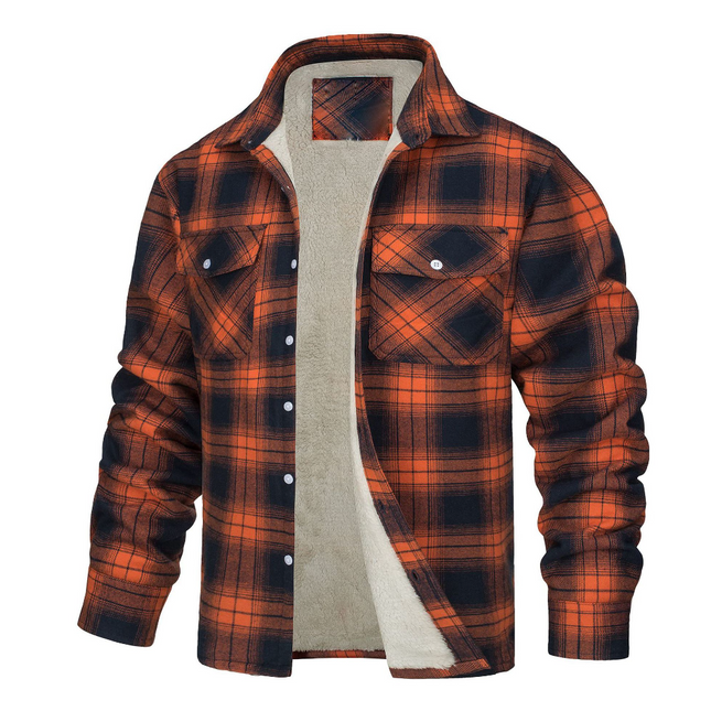 Nate™ | Herren Karierte Sherpa-Futterjacke