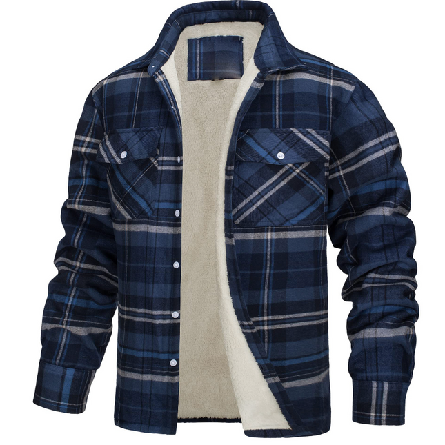 Nate™ | Herren Karierte Sherpa-Futterjacke