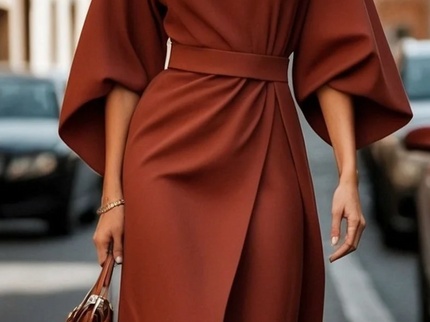 Rome™ – Zeitlos elegantes Kleid mit Laternenärmeln