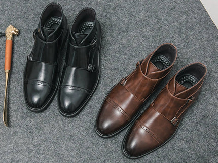 Parker | Kunstläder Doppel-Monk-strap Stiefel