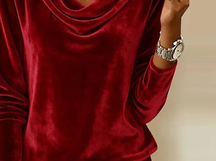 Mary | Schicke Bluse mit bernsteinfarbenem Faltenwurf