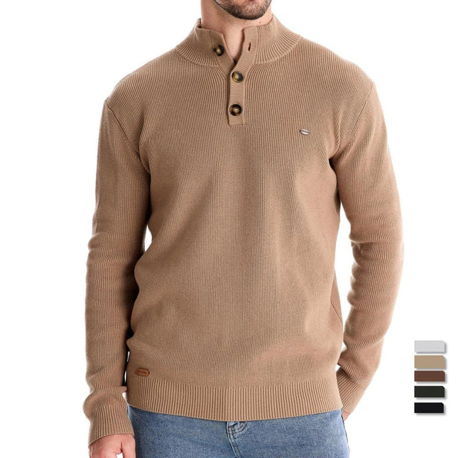 Konrad | Stilvoller Herrenpullover mit Knopfdesign