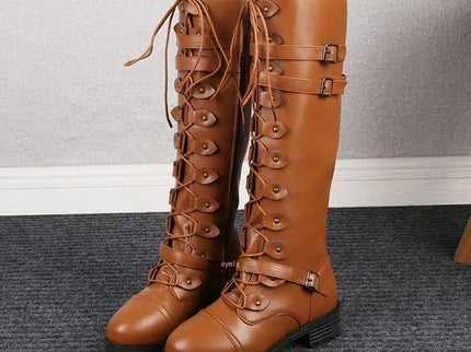 Lulu - Vintage-inspirierte Schnürstiefel mit modischer Schnallenverzierung