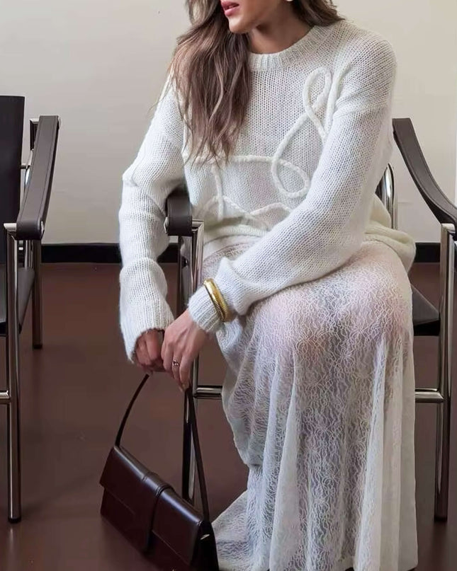 Damen Strickpullover – Oversize Pullover mit Strickmuster für stilvolle Outfits