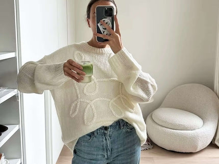Damen Strickpullover – Oversize Pullover mit Strickmuster für stilvolle Outfits