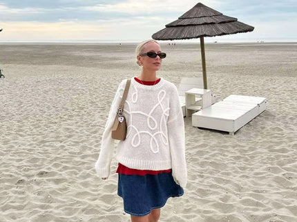 Damen Strickpullover – Oversize Pullover mit Strickmuster für stilvolle Outfits