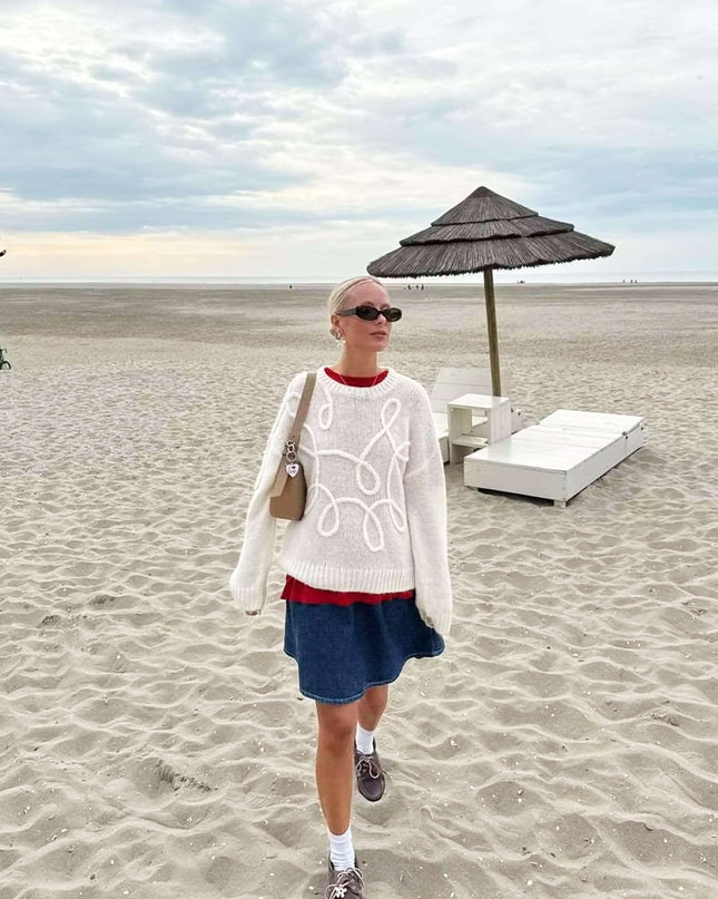 Damen Strickpullover – Oversize Pullover mit Strickmuster für stilvolle Outfits