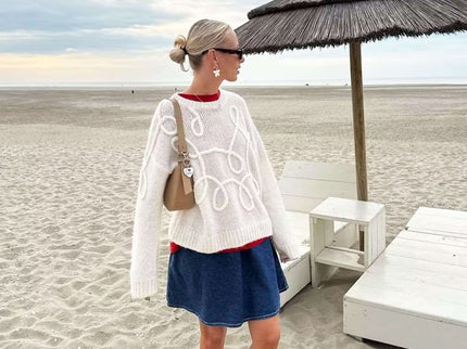 Damen Strickpullover – Oversize Pullover mit Strickmuster für stilvolle Outfits