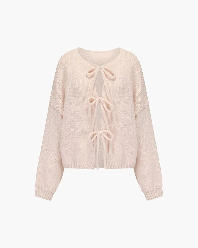 Rahel | Weiche Strickjacke mit Schleife