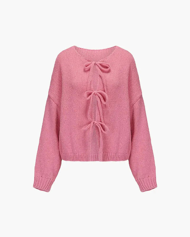 Rahel | Weiche Strickjacke mit Schleife