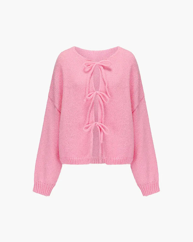 Rahel | Weiche Strickjacke mit Schleife