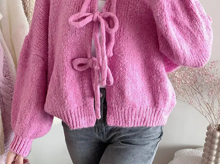Rahel | Weiche Strickjacke mit Schleife