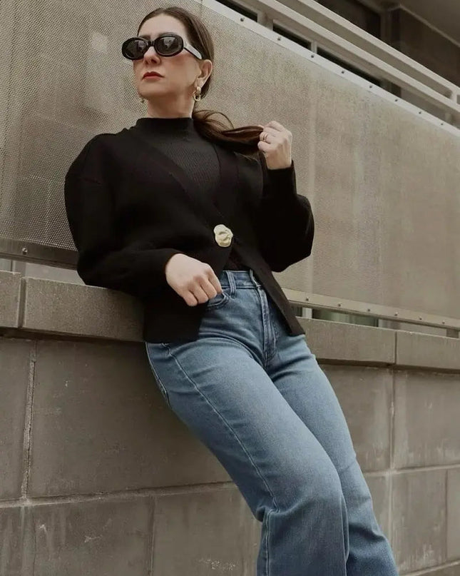 Norina | Strickcardigan mit auffälligem Knopf
