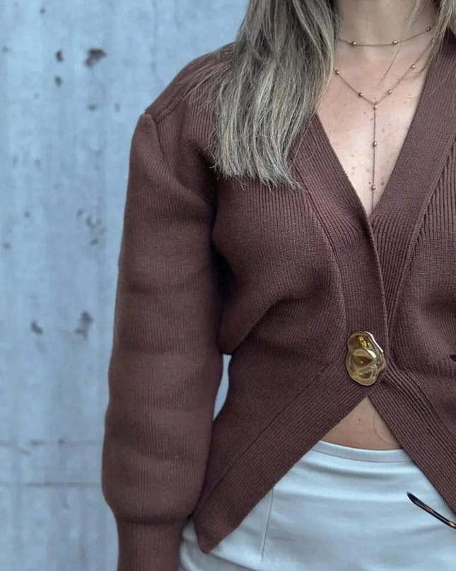 Norina | Strickcardigan mit auffälligem Knopf