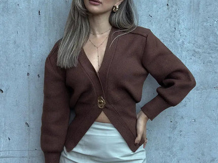 Norina | Strickcardigan mit auffälligem Knopf