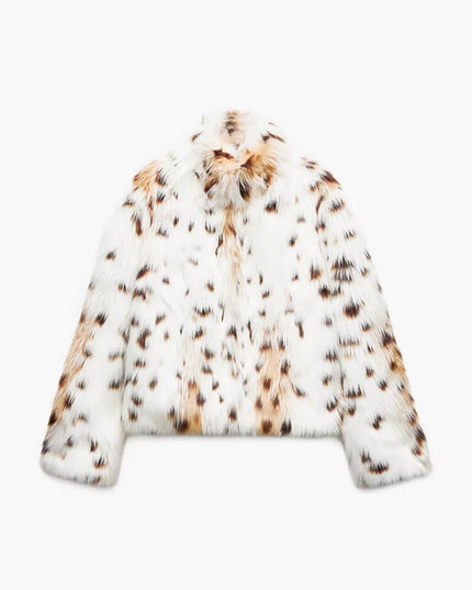 Audrey™ - Pelzjacke mit Leopardenmuster