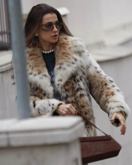 Audrey™ - Pelzjacke mit Leopardenmuster