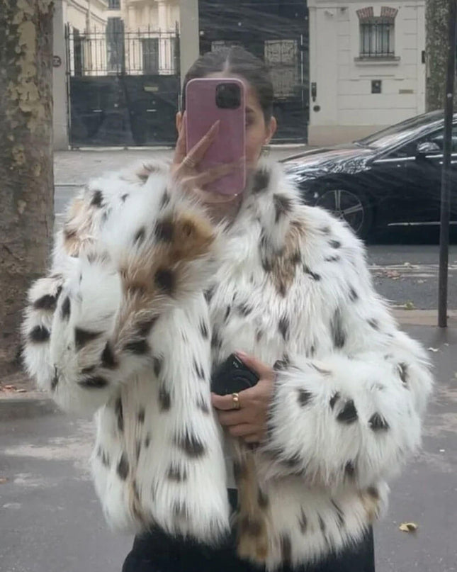Audrey™ - Pelzjacke mit Leopardenmuster