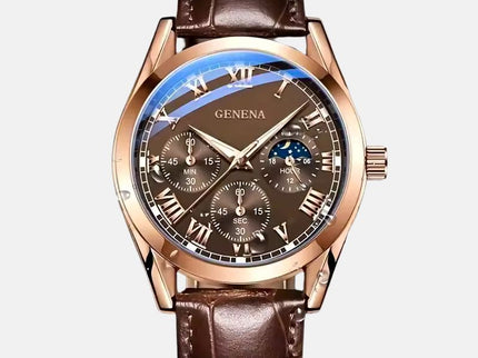 Klassische Herrenarmbanduhr mit römischem Ziffernblatt