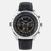 Schwarzes Leder Silber