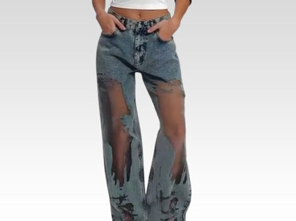 STELLA | JEANS MIT VINTAGE MESH PATCHWORK PRINT