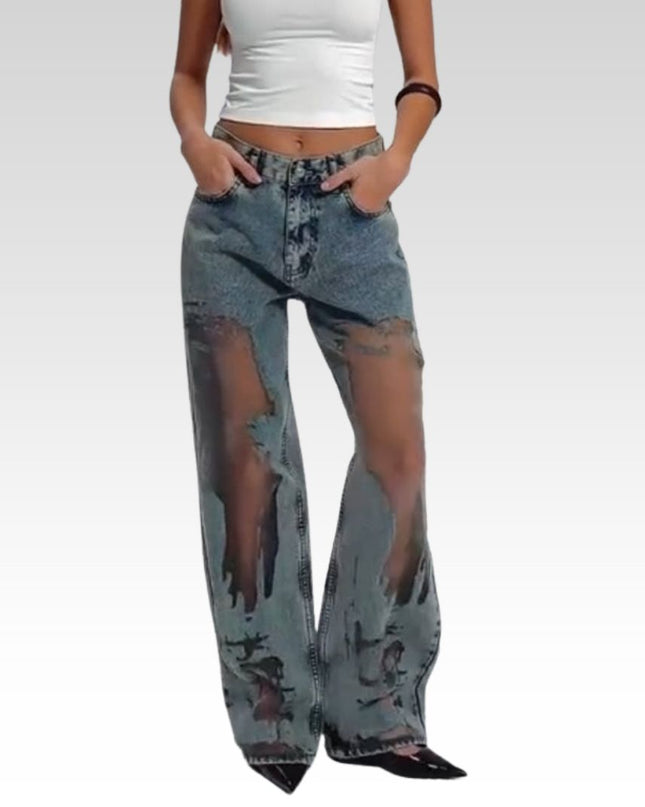 STELLA | JEANS MIT VINTAGE MESH PATCHWORK PRINT