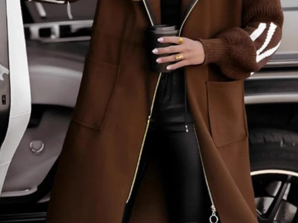WENDY - Damenjacke mit Strickärmeln und Kapuze