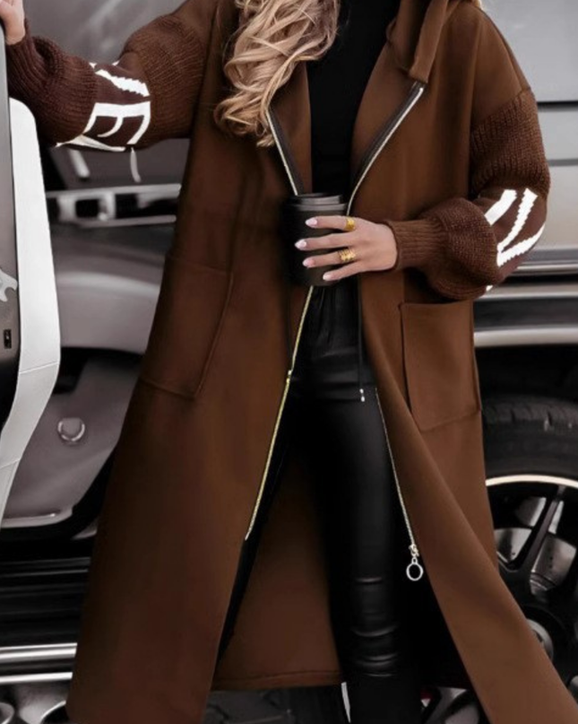 WENDY - Damenjacke mit Strickärmeln und Kapuze