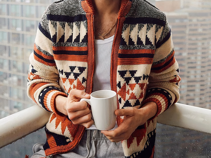 Elegante Jacquard-Strickjacke für Herren - Virgil