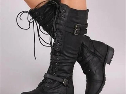 Lulu - Vintage-inspirierte Schnürstiefel mit modischer Schnallenverzierung