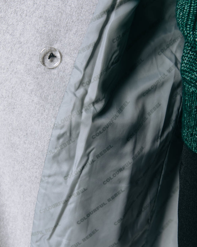 Zania Wollmantel | Hellgrau meliert