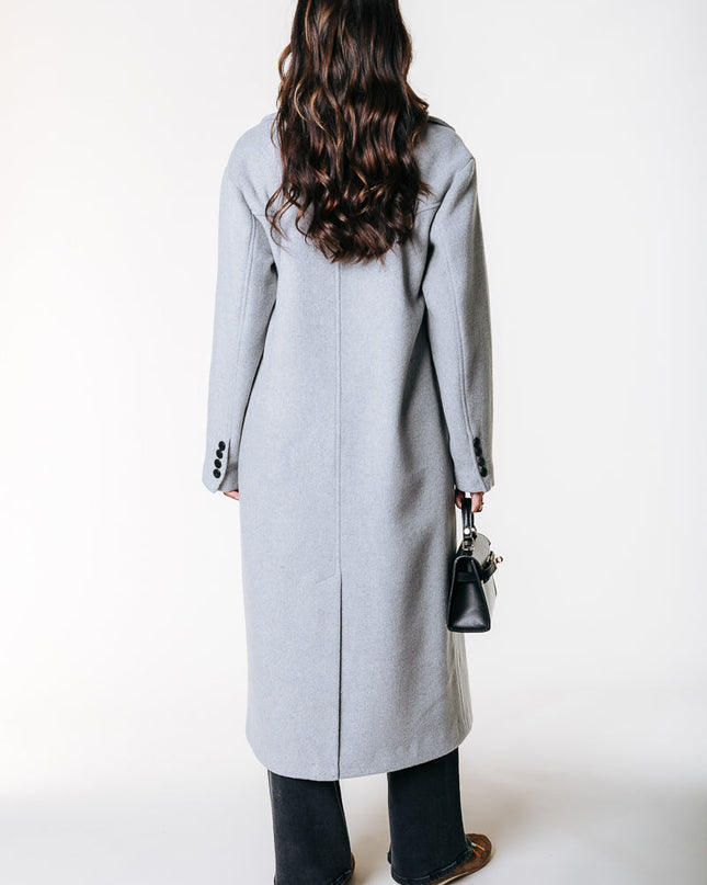 Zania Wollmantel | Hellgrau meliert
