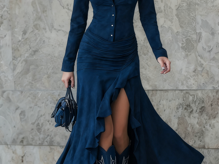 Valeria | Langes Kleid mit Volants