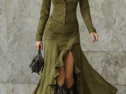 Valeria | Langes Kleid mit Volants