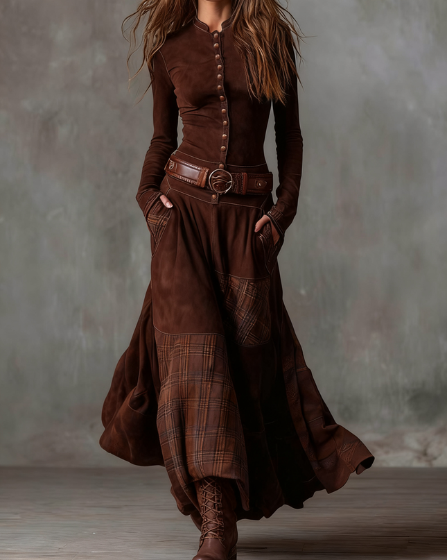 Michelle | Maxikleid aus Wildleder