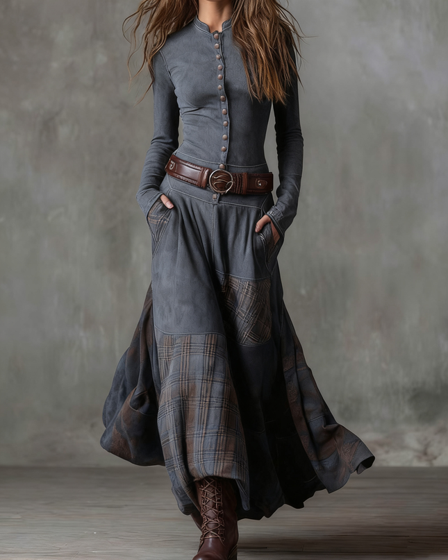 Michelle | Maxikleid aus Wildleder