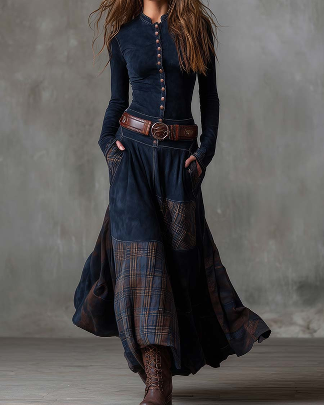 Michelle | Maxikleid aus Wildleder
