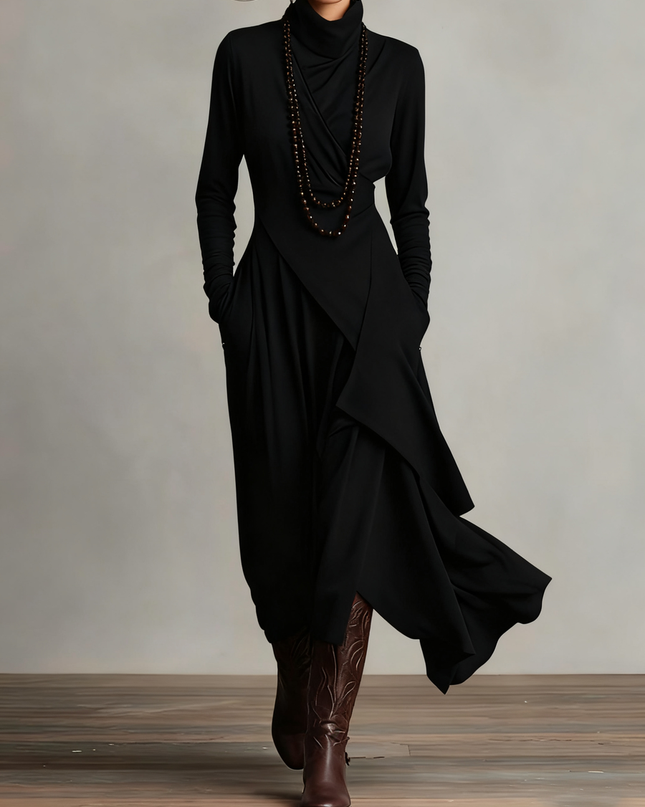 Patrizia – Asymmetrisches Maxikleid im Tunika-Stil