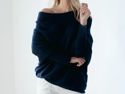 Asymmetrisch Drapierter Pullover