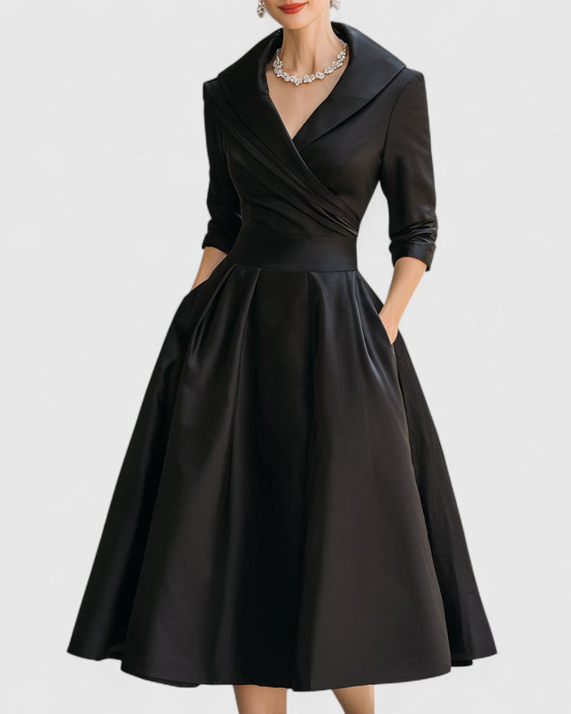 Rosalie | Elegante midi-jurk met een subtiele glans