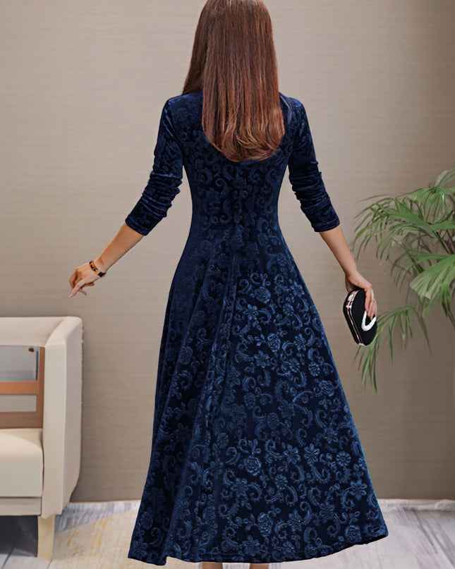 Anny™ - Elegantes Festkleid aus Samt mit V-Ausschnitt