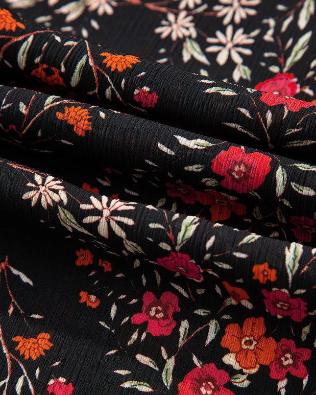 Vintage-Blumenmuster-Hemd mit Knöpfen