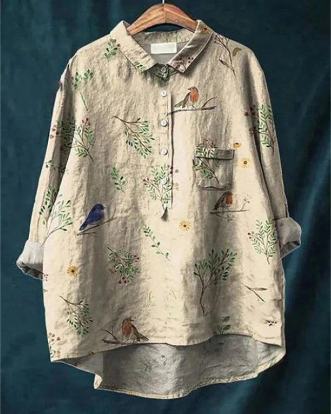 Amita | Vintage-Bluse mit Blumenmuster
