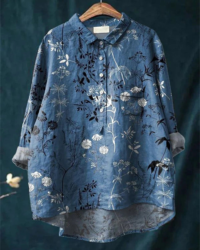 Amita | Vintage-Bluse mit Blumenmuster