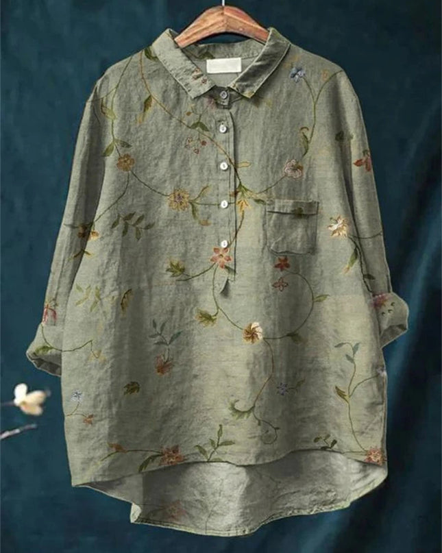 Amita | Vintage-Bluse mit Blumenmuster